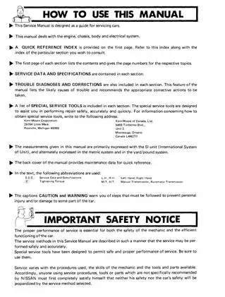 1982 Datsun 280ZX Service Manual - Comprehensive Guide Preview image 2