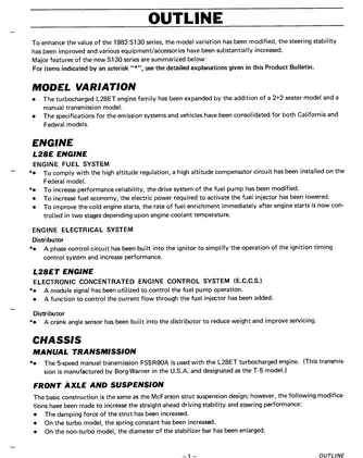 1982 Nissan Datsun 280ZX, S130 series shop manual Preview image 5