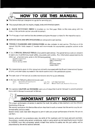 1983 Datsun 280ZX Service Manual | Comprehensive Guide for Maintenance & Repairs Preview image 3