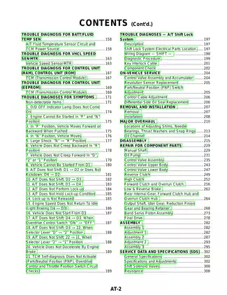 2001 Nissan Altima L30 series AT Automatic Transaxle manual Preview image 2