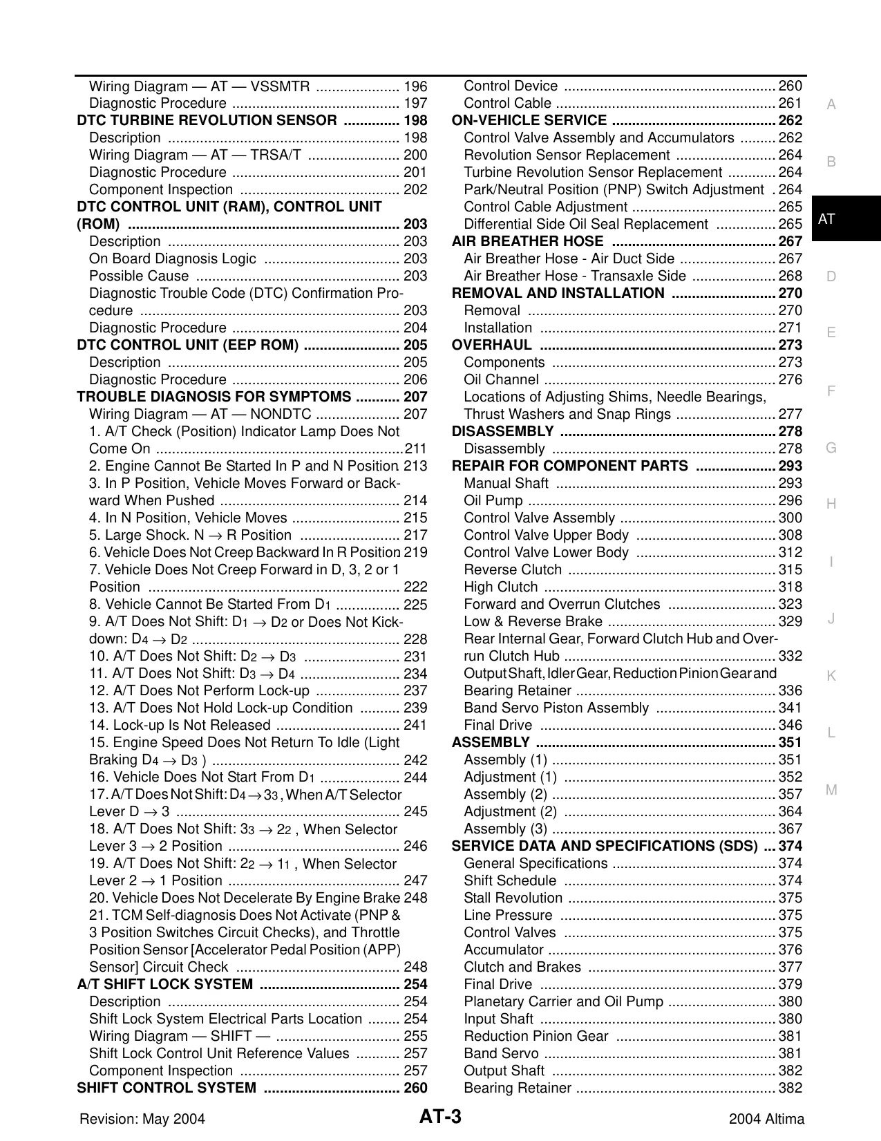 2004 Nissan Altima L31 series AT Automatic Transaxle manual Preview image 3