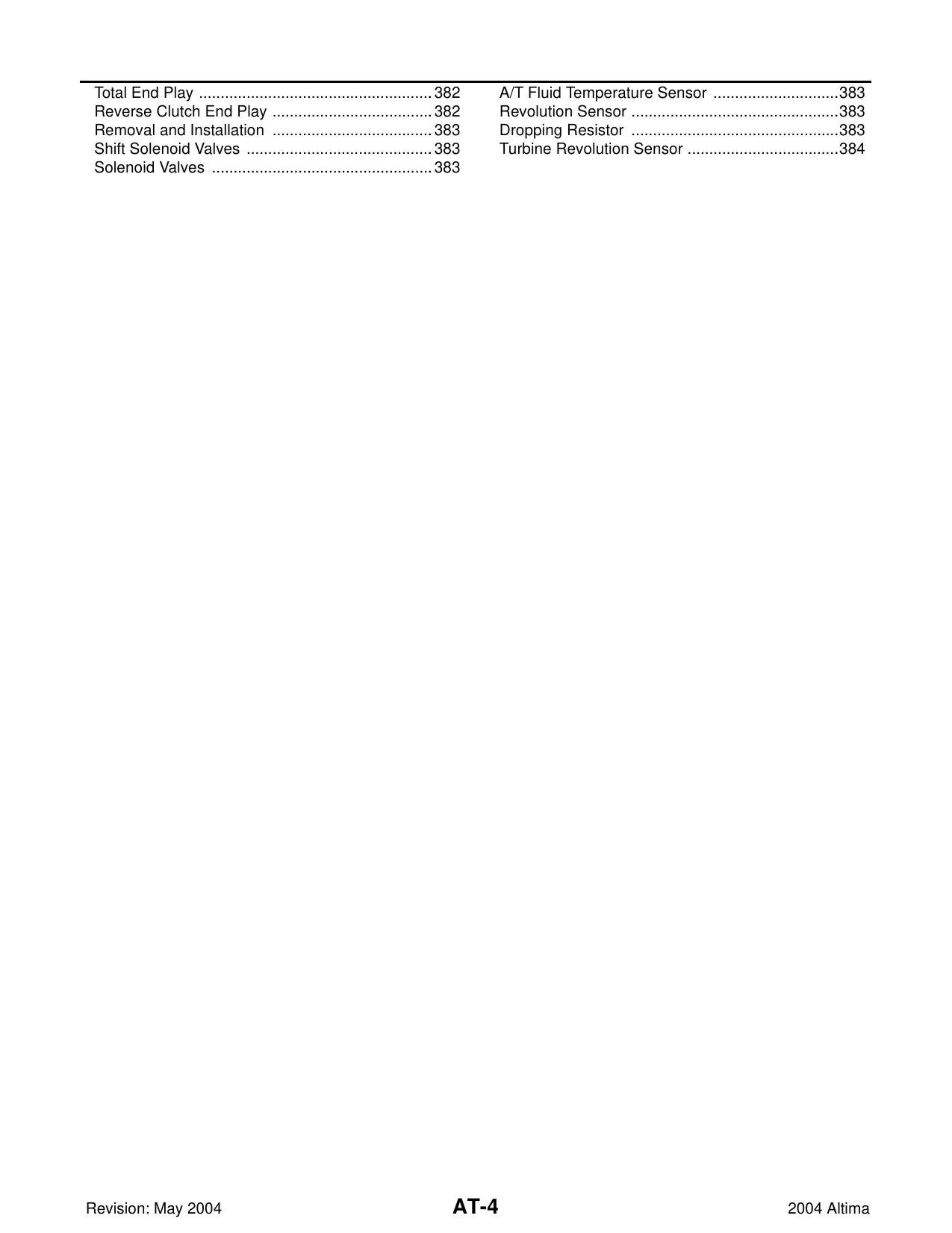 2004 Nissan Altima L31 series AT Automatic Transaxle manual Preview image 4
