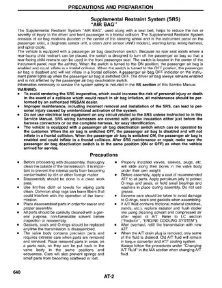 1998 Nissan Frontier D22 series Automatic Transaxle AT manual Preview image 2