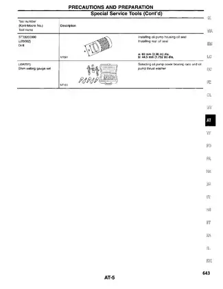 1998 Nissan Frontier D22 series Automatic Transaxle AT manual Preview image 5