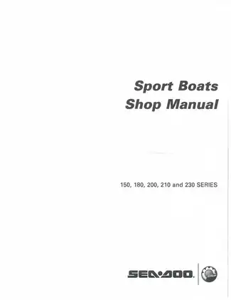 2010 Sea-Doo Sport Boats Shop Manual (150, 180, 200, 210, 230 Series) Preview image 2