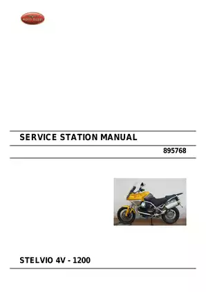 Moto Guzzi Stelvio 4V 1200 Service Station Manual - Comprehensive Maintenance Guide