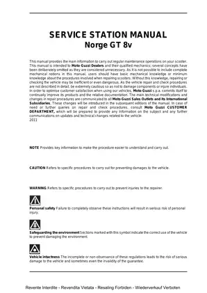 Moto Guzzi Norge GT 8v Service Station Manual Preview image 3