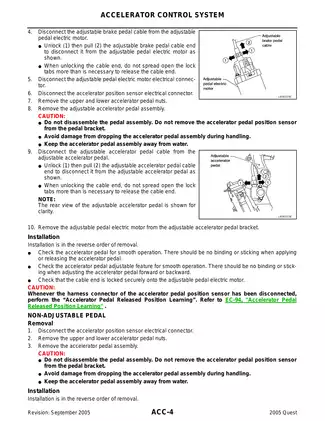 2005 Nissan Quest V42 service manual Preview image 4