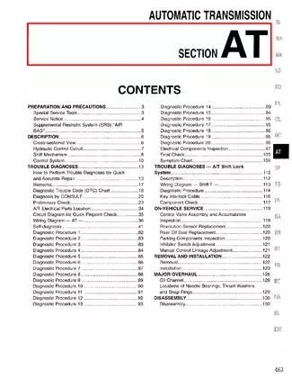1996 Nissan Pathfinder R50 series AT Automatic Transmission manual