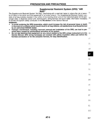 1996 Nissan Pathfinder R50 series AT Automatic Transmission manual Preview image 5