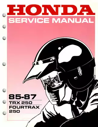 Honda TRX 250 Service Manual for FourTrax ATVs 1985+