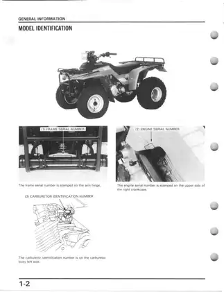 Honda TRX 250 Service Manual for FourTrax ATVs 1985+ Preview image 5