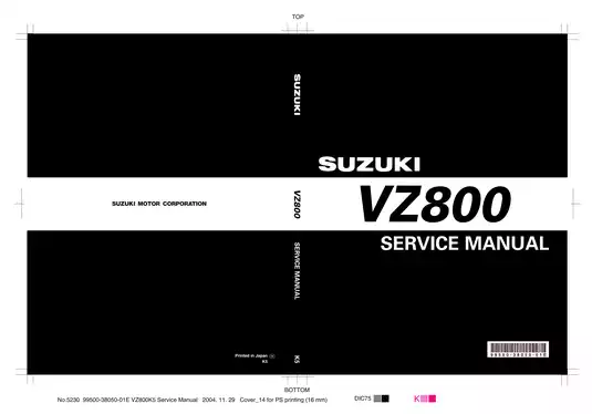2005-2009 Suzuki VZ800 Marauder, Boulevard M50 service manual Preview image 1
