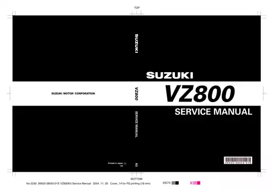 SUZUKI VZ800K5 (05) Motorcycle Service Manual - Complete Repair Guide
