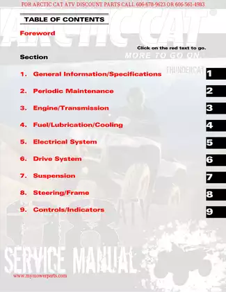 2008 Arctic Cat Thundercat 1000 H2 EFI 4x4 / ATV repair manual Preview image 2