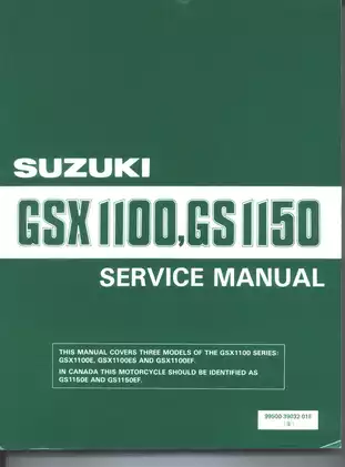 Suzuki GSX1100 Service Manual - Comprehensive Guide for Mechanics
