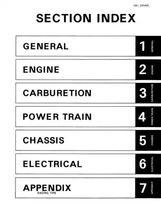 1981-1991 Yamaha SRV540 snowmobile manual Preview image 1