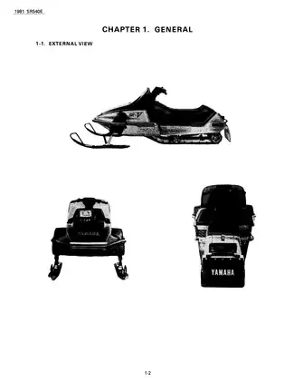1981 Yamaha SR540E Snowmobile Service Manual and Maintenance Guide Preview image 3