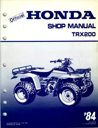 1984 Honda TRX200 ATV service manual Preview image 1