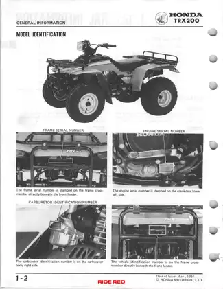 Honda TRX200 ATV Shop Manual - Complete Service Guide Preview image 5