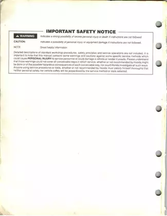 1995-2000 Honda FourTrax TRX300 , TRX300FW 2wd and 4x4 service manual Preview image 2