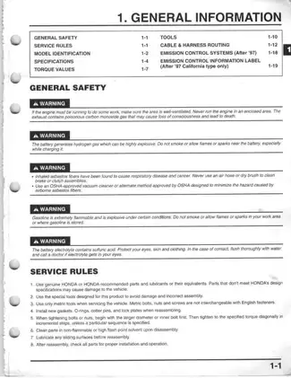 1995-2000 Honda FourTrax TRX300 , TRX300FW 2wd and 4x4 service manual Preview image 4