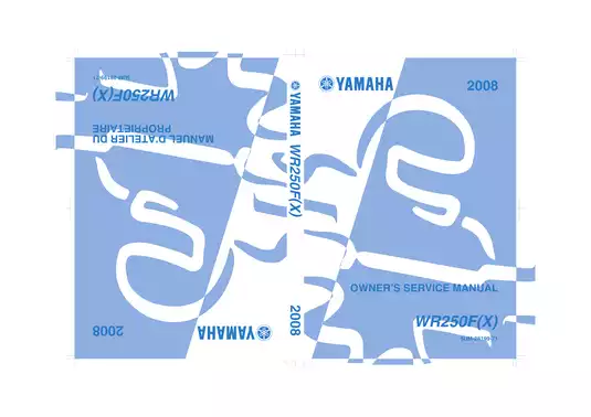 2008 Yamaha WR250, WR250F(X) owner´s service manual Preview image 1