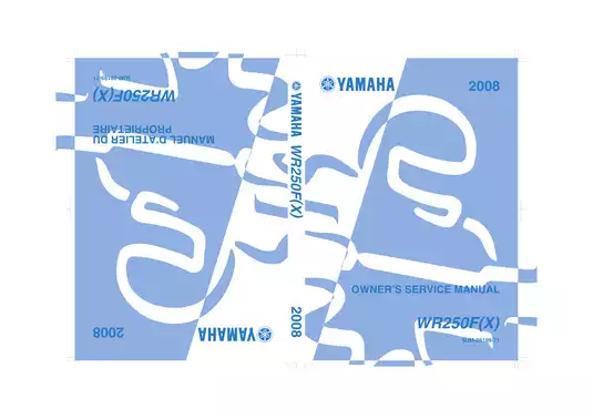 Yamaha WR250F (2007) Owner's Service Manual - Complete Guide