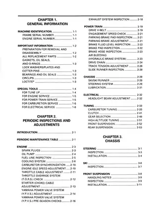 1998-1999 Yamaha SRX600, SRX700, MSRX700, Mountain SRX snowmobile service manual Preview image 5