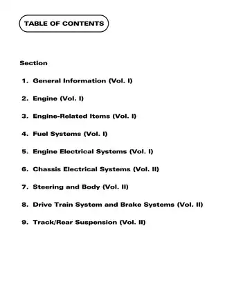 1999 Arctic Cat Snowmobile Service Manual Volume I Preview image 3