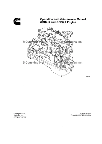 Preview: Cummins QSB4.5 and QSB6.7 Engine Operation and Maintenance Manual 2006 (P/N 4021531)