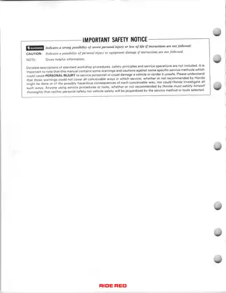 Honda TRxX 200SX FourTrax 1986-1988 Service Manual - Comprehensive Repair Guide Preview image 2