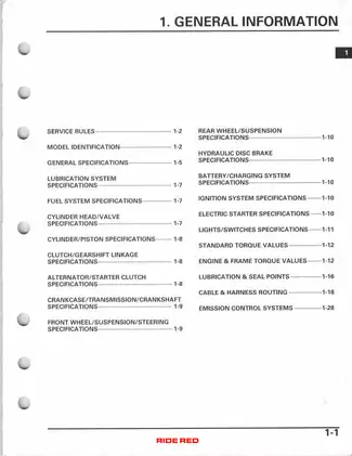 2005-2009Honda TRX400EX, TRX400X Sporttrax service manual Preview image 5