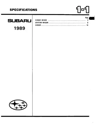 1989 Subaru Leone, DL_GL, Loyale, Omega, L-Series, GL-10, RX, Isuzu Geminett II, EA-82 engine service manual Preview image 3