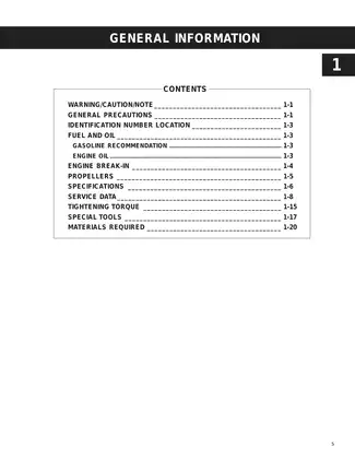 Suzuki DF40, DF50, DF40QH, DF50QH outboard motor service manual Preview image 5