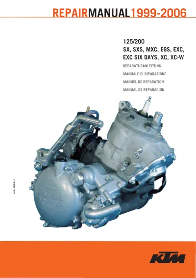 Preview: 1999–2006 KTM 125/200 SX, SXS, MXC, EGS, EXC, XC, XC-W Service & Repair Manual (P/N 3.206.031-E)