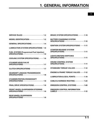 Honda GL1800A Motorcycle Service Manual (2002) - Comprehensive Repair Guide Preview image 3