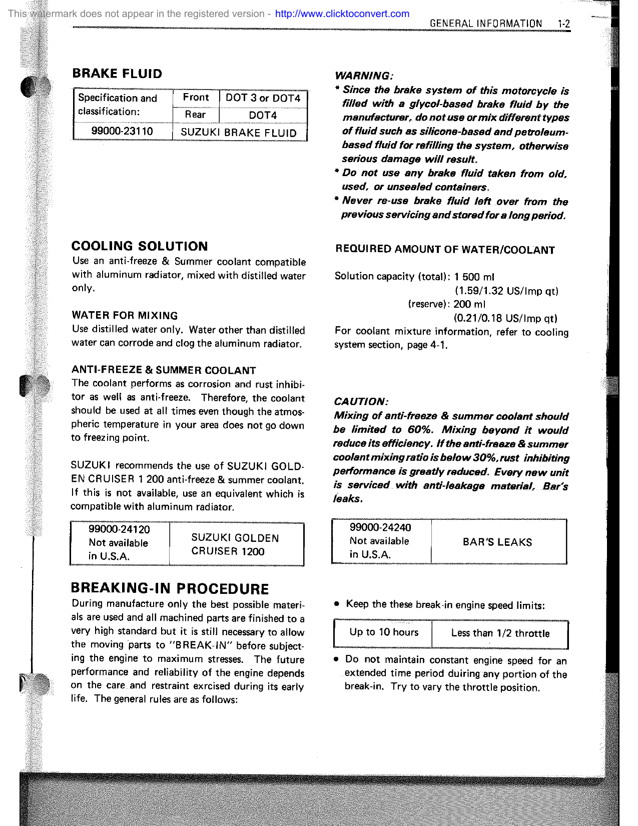 1987-1990 Suzuki LT500R QuadZilla repair manual Preview image 5