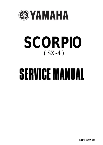 Preview: 2006 Yamaha Scorpio SX-4 OEM Service Manual (P/N 5BP-F8197-B0, 5BP-F8197-B1)