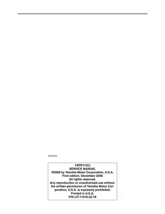 Yamaha YZF-R1 (2009-2013) Service Manual - Your Go-To Guide for Complete Maintenance Preview image 2