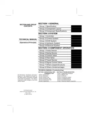 2007-2013 Hitachi Zaxis 160LC-3, 180LC-3, 180LCN-3 hydraulic excavator technical manual Preview image 5