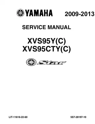 2009-2013 Yamaha V Star 950, XVS950, DragStar 950 service manual Preview image 1