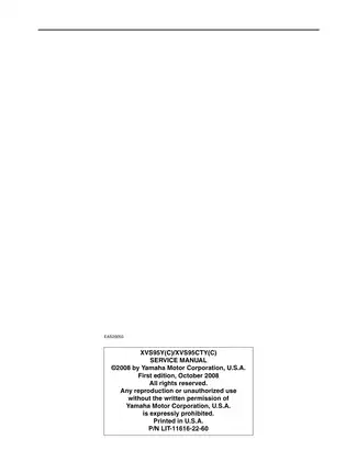 Yamaha XVS95Y(X) & XVS95CTY(C) Service Manual (2009-2013) Preview image 2