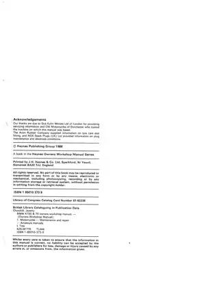 BMW K100 & K75 Owners Workshop Manual - Comprehensive Guide to Maintenance and Repair Preview image 2