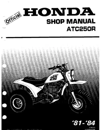 1981-1984 Honda  ATC250R ATV / 3-wheeler shop manual