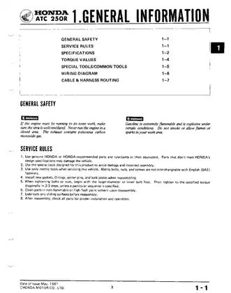 1981-1984 Honda  ATC250R ATV / 3-wheeler shop manual Preview image 5