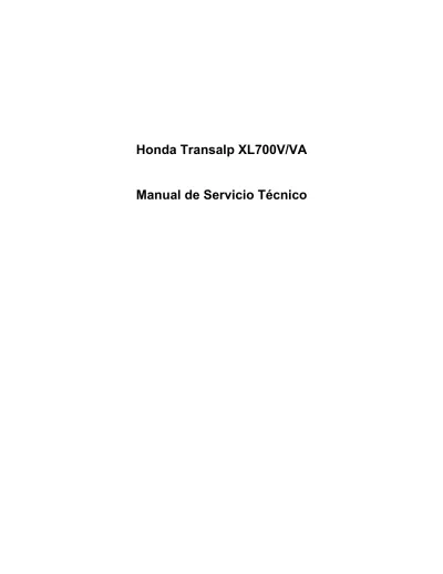 Preview: Honda Transalp XL700V/VA Dual-Variant Adventure 2008 Service Manual