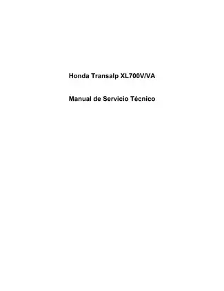 Honda Transalp XI700V/VA Technical Service Manual