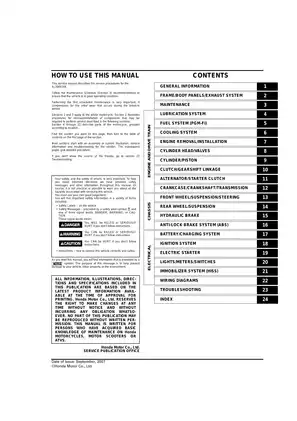 Honda Transalp XI700V/VA Technical Service Manual Preview image 4