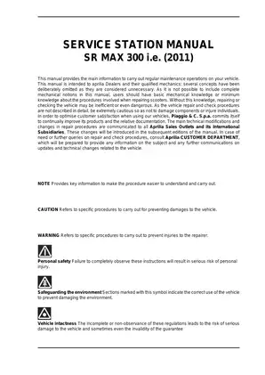 Aprilia SR MAX 300 i.e. (2011) Service Manual - Complete Maintenance and Troubleshooting Guide Preview image 3